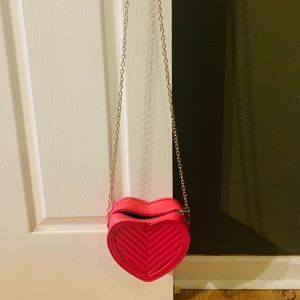 Hot pink heart shaped purse